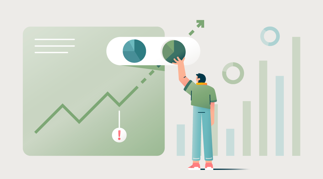 Person interacting with charts and graphs